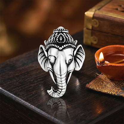 Divine Ganesha Majesty 925 Sterling Silver Ring
