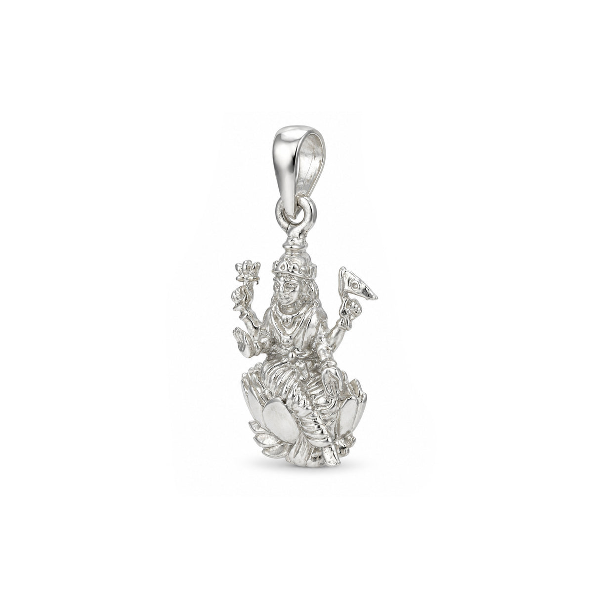 Divine Goddess Laxmi Sterling Silver Pendant