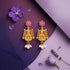 Divine Golden Lakshmi Temple 925 Sterling Silver Heritage Earrings