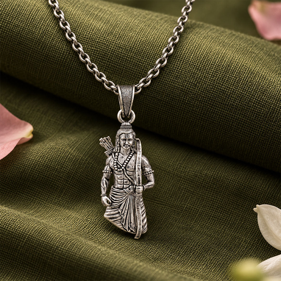 Divine Kodanda Rama Lord Shri Ram Sterling Silver Pendant