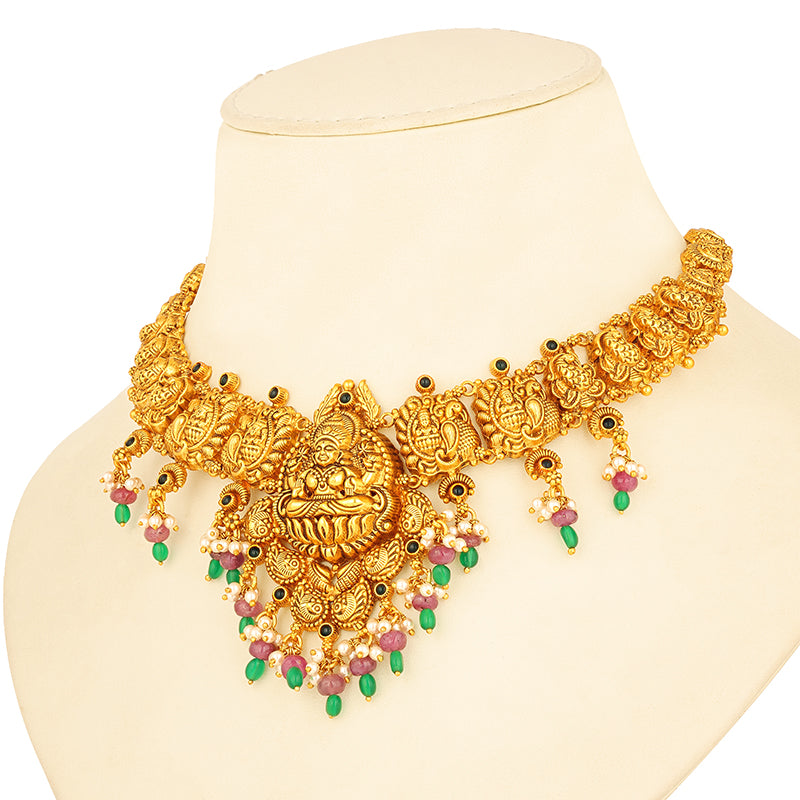 Divine Lakshmi 925 Sterling Silver Mango Motif Necklace for women