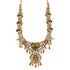 Divine Lakshmi Moissanite Coral Drop Peacock  Detail 925 Gold Plated Haram