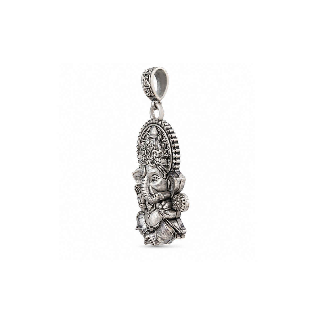 Divine Lambodara Lord Ganesha Sterling Silver Pendant