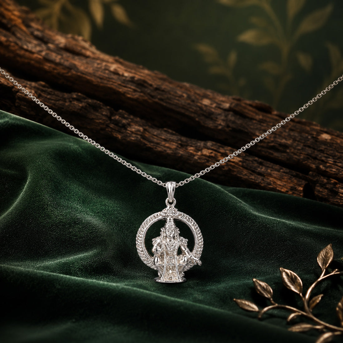 Divine Lord Ayyappa 925 Sterling Silver Pendant