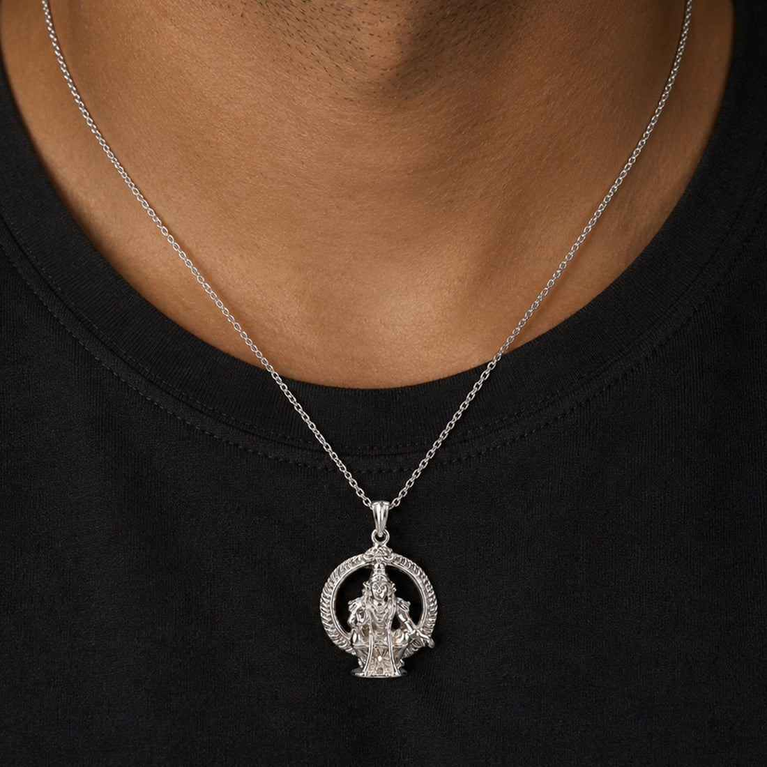 Divine Lord Ayyappa 925 Sterling Silver Pendant