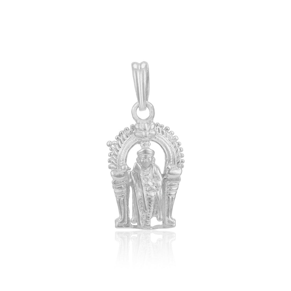 Divine Lord Muruga Temple 925 Sterling Silver Rhodium Plated Pendant for Men
