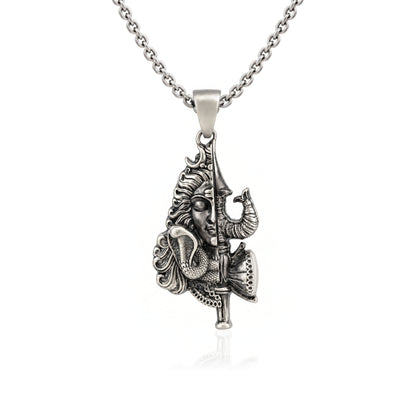 Divine Mahadev Half Face Lord Shiva Sterling Silver Pendant