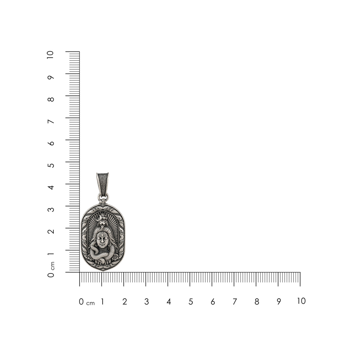 Divine Mahakal Lord Shiva Oval Sterling Silver Pendant