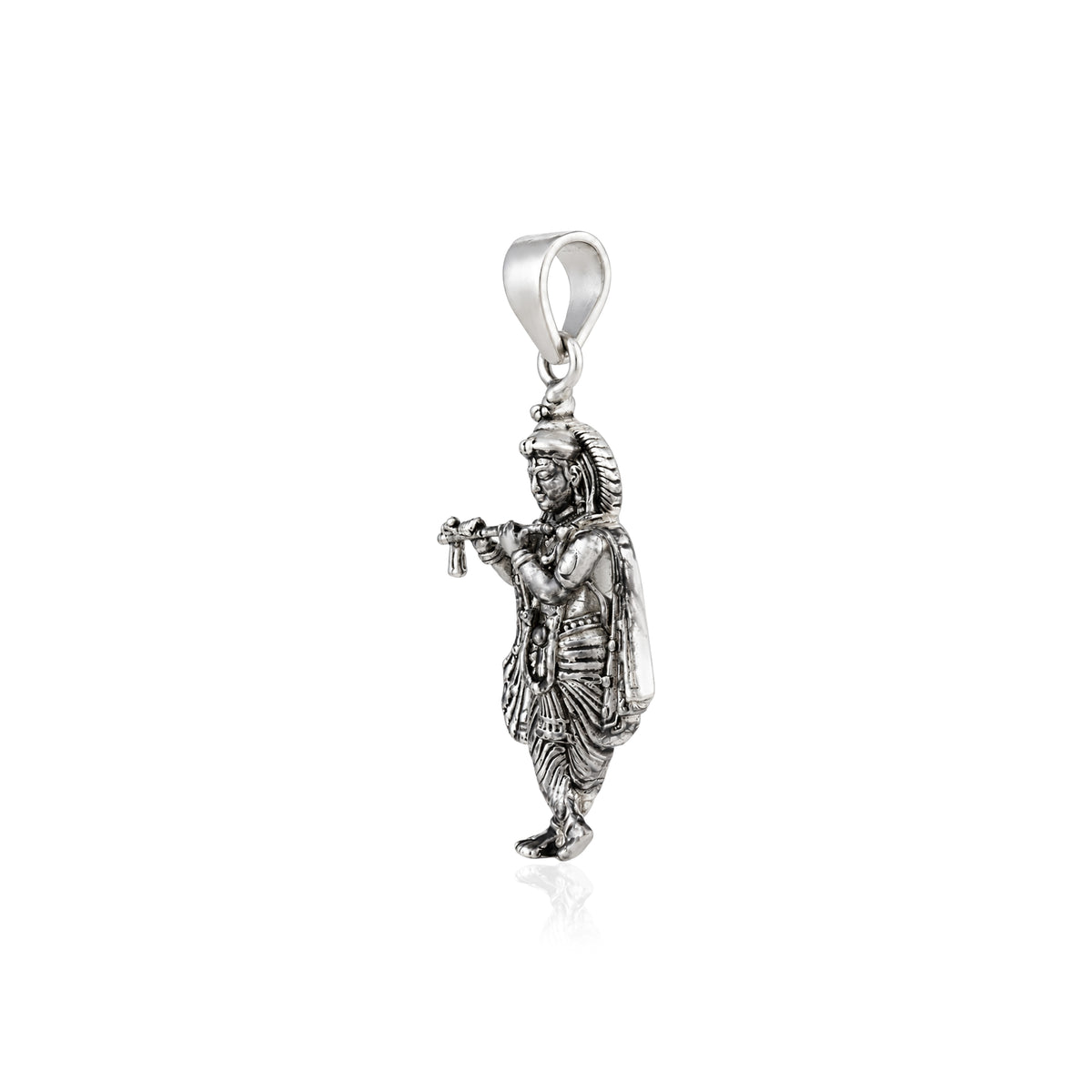 Divine Murlidhar Lord Krishna Sterling Silver Pendant