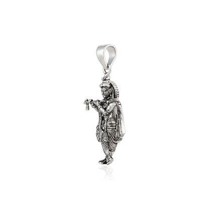 Divine Murlidhar Lord Krishna Sterling Silver Pendant