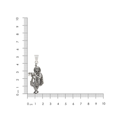 Divine Murlidhar Lord Krishna Sterling Silver Pendant