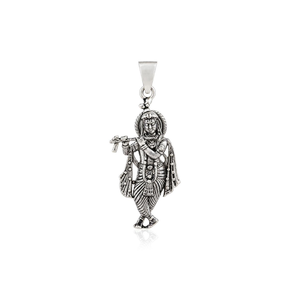 Divine Murlidhar Lord Krishna Sterling Silver Pendant