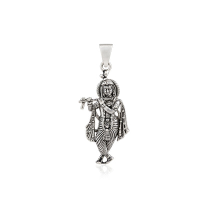 Divine Murlidhar Lord Krishna Sterling Silver Pendant
