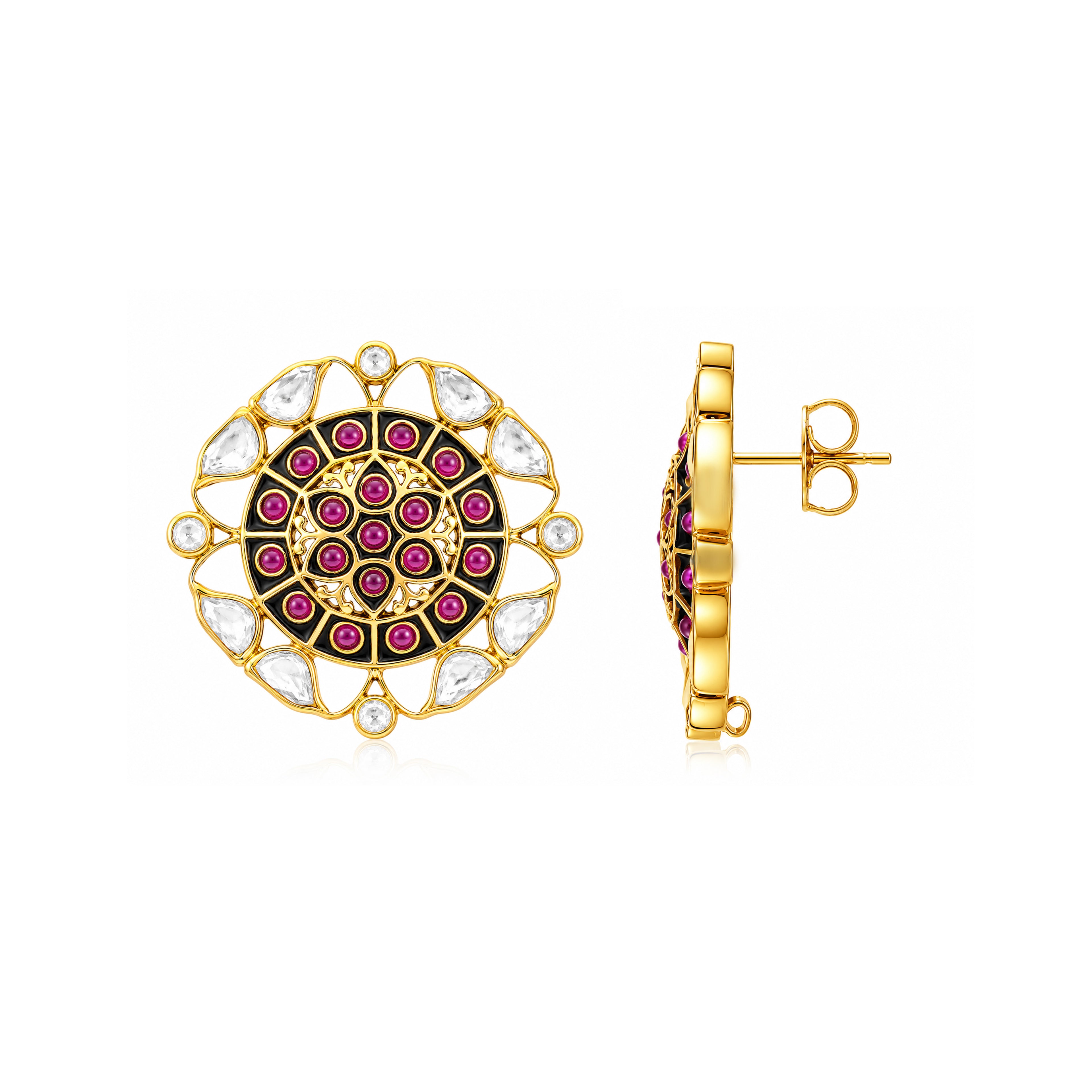 Divine Om Heritage 925 Sterling Silver Spiritual Earrings