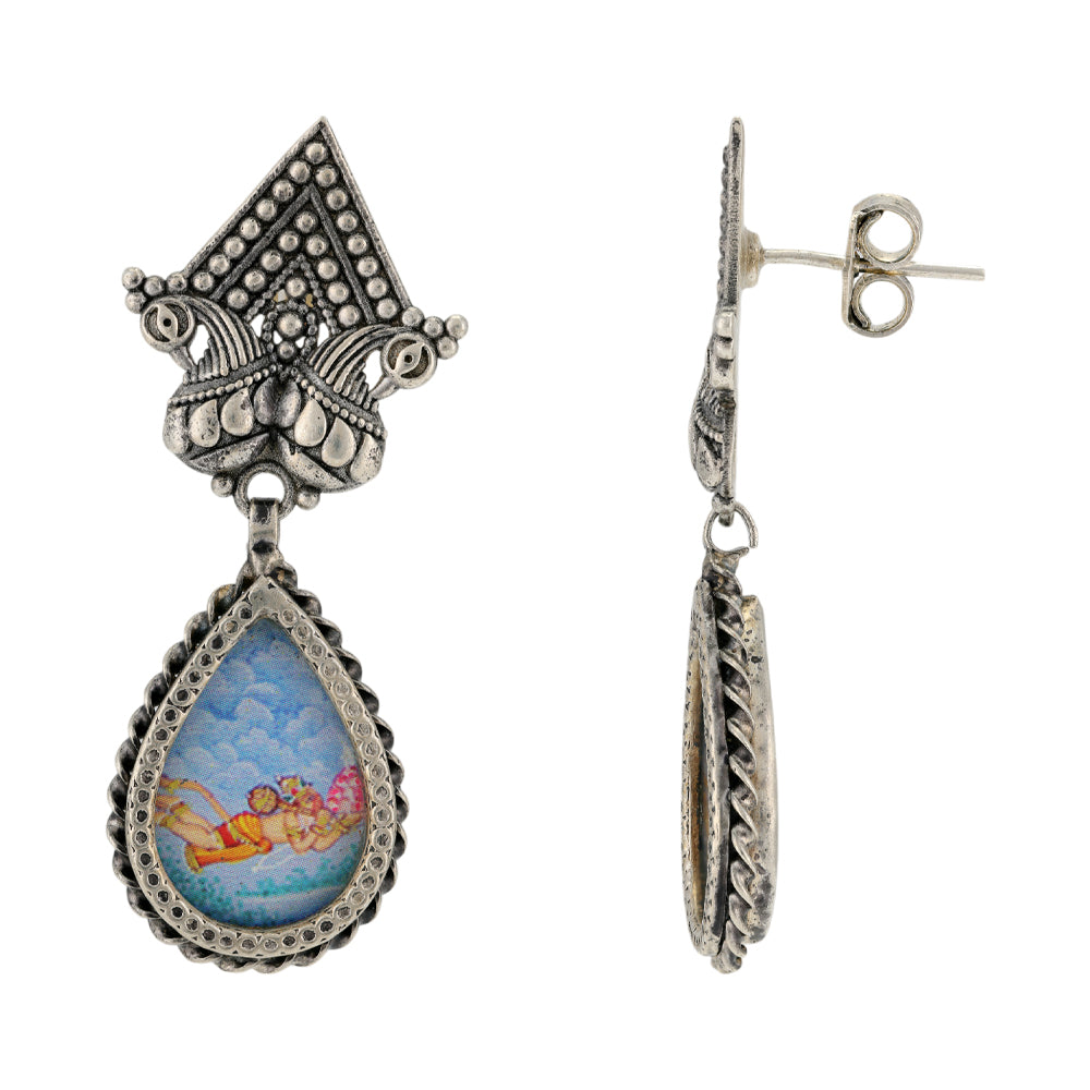Divine Peacock Hanumaan 925 Sterling Silver Earring