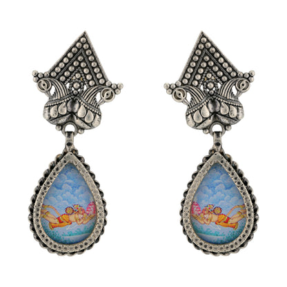 Divine Peacock Hanumaan 925 Sterling Silver Earring