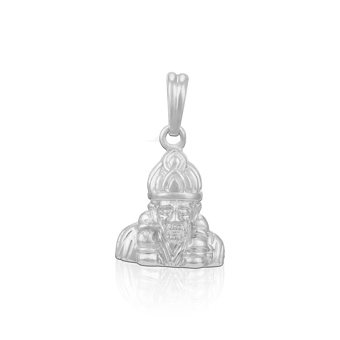 Divine Sai Baba Motif 925 Sterling Silver Pendant 