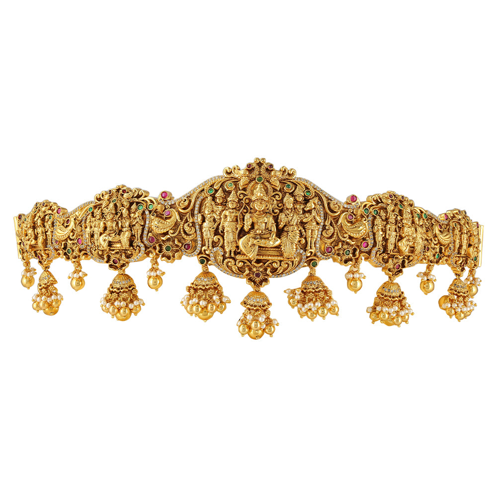 Divine Sculptures Ramar Patabhishegam Art 925 Gold Plated Oddiyanam 