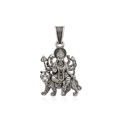 Divine Sherawali Maa Durga Sterling Silver Pendant