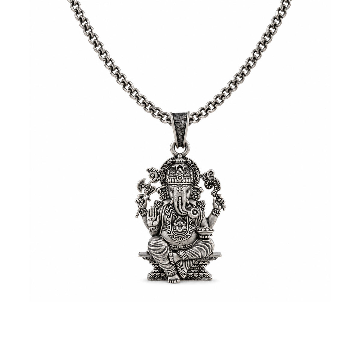 Divine Siddhivinayak Lord Ganesha Sterling Silver Pendant