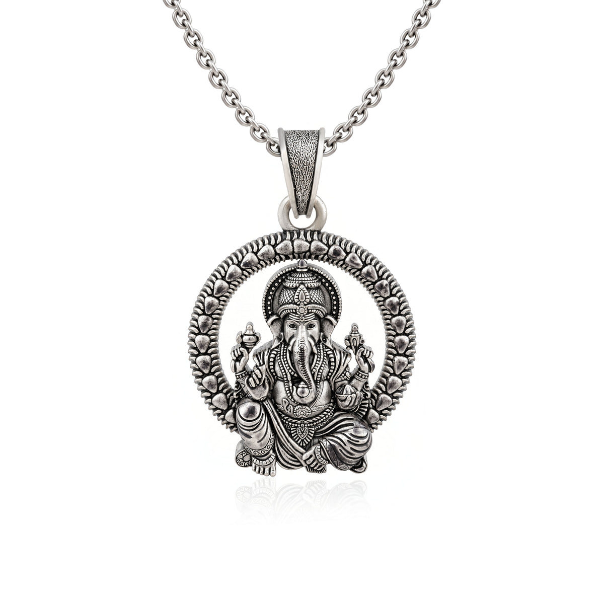 Divine Vighnaharta Lord Ganesha Sterling Silver Pendant