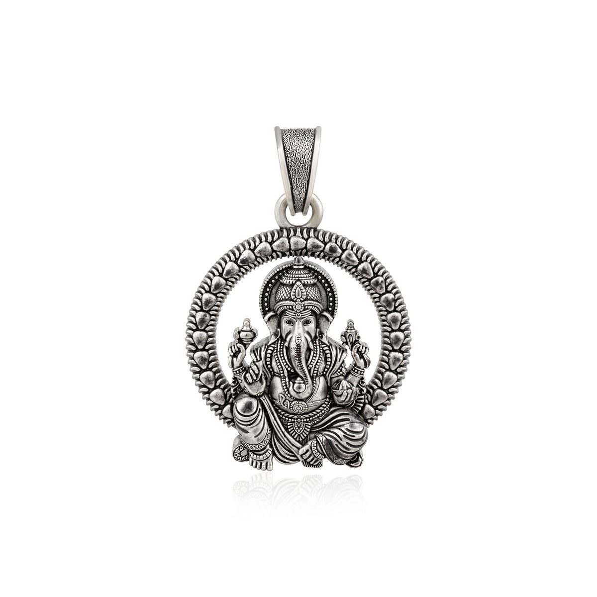 Divine Vighnaharta Lord Ganesha Sterling Silver Pendant