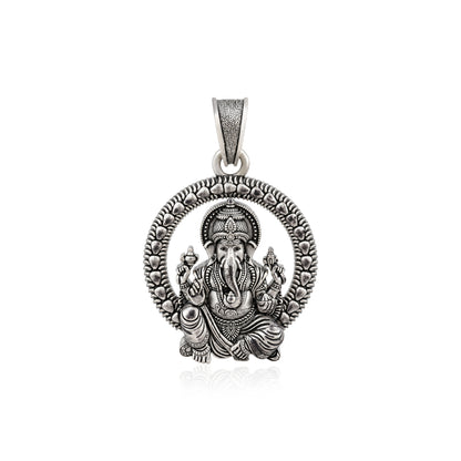 Divine Vighnaharta Lord Ganesha Sterling Silver Pendant