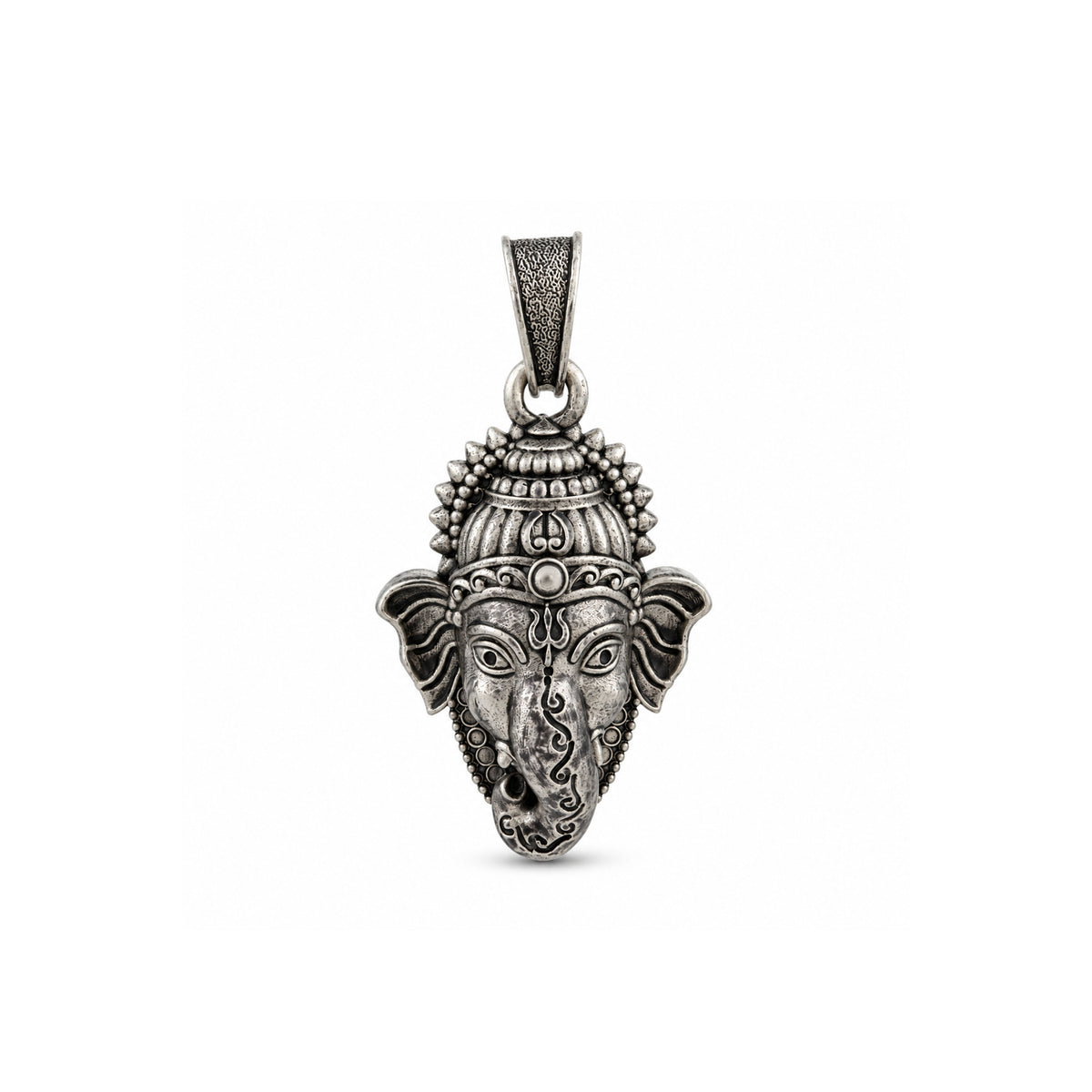 Divine Vinayaka Lord Ganesha Face Sterling Silver Pendant
