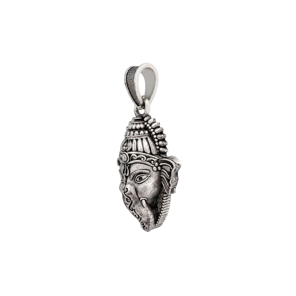 Divine Vinayaka Lord Ganesha Face Sterling Silver Pendant