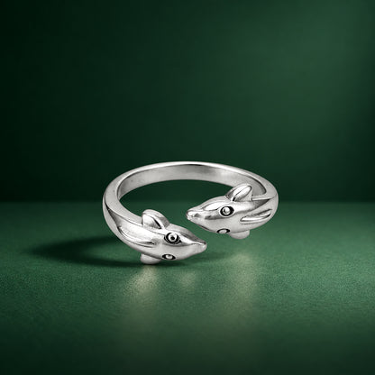 Dolphin Embrace 925 Silver Open Ring
