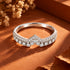 Double-Row Pave V-Shape Wishbone Sterling Silver Ring