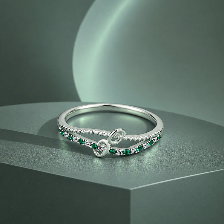 Double Layer Twist 925 Sterling Silver Ring for Women