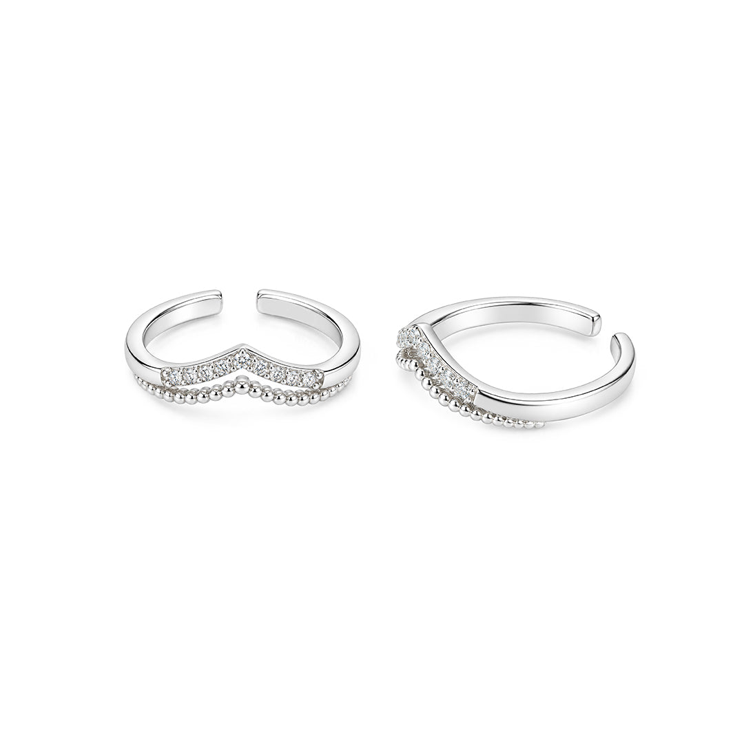 Double Row Wishbone Sterling Silver Toe Ring