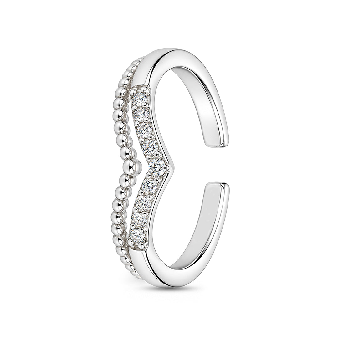 Double Row Wishbone Sterling Silver Toe Ring