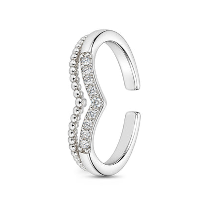 Double Row Wishbone Sterling Silver Toe Ring