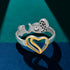 Double Sided 925 Rhodium Plated Love Heart Rings