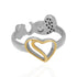 Double Sided Rhodium Plated Love Heart Rings