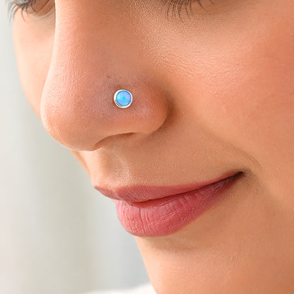 Dreamy Ocean Opal 925 Sterling Silver Signature Nosepin