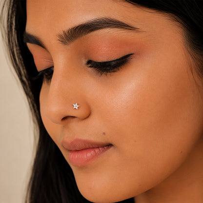 Dreamy Star Crystal 925 Sterling Silver Statement Nosepin