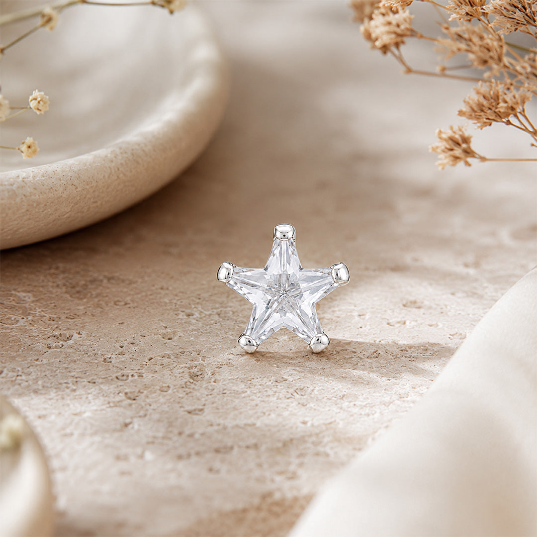 Dreamy Star Crystal 925 Sterling Silver Statement Nosepin