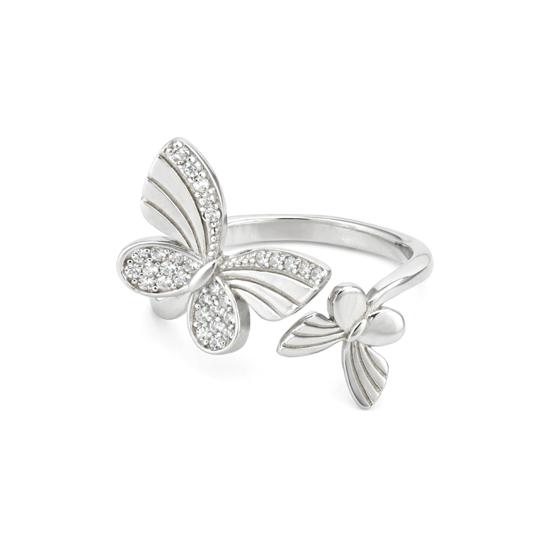 Dual Butterfly Glow 925 Sterling Silver Rings for women