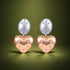 Dual Tone 925 Sterling Silver Heart Drop Earrings for Women