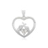 Dual Elephant Love Heart 925 Rhodium Pendants