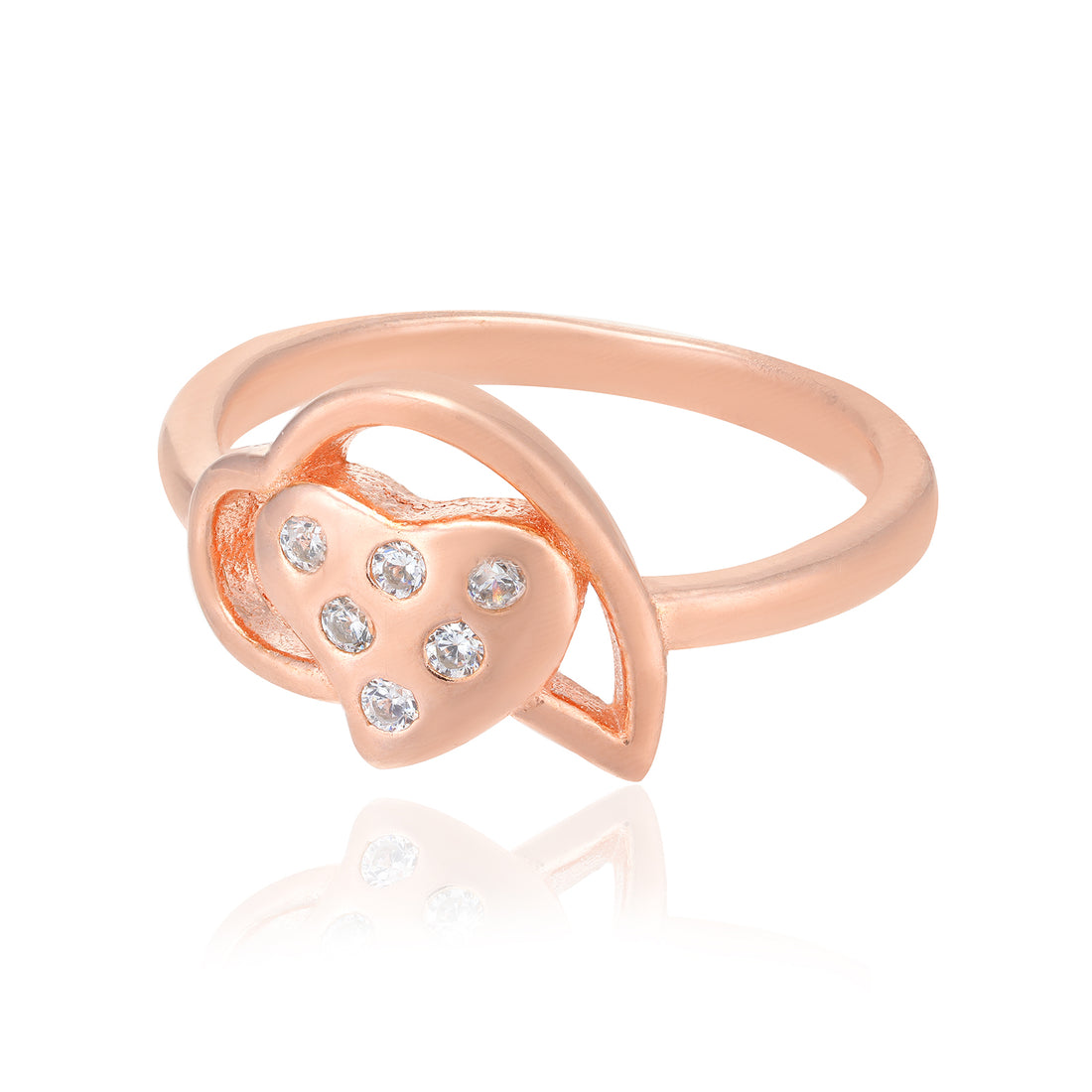 Dual Heart 925 Rose Gold Combination Ring