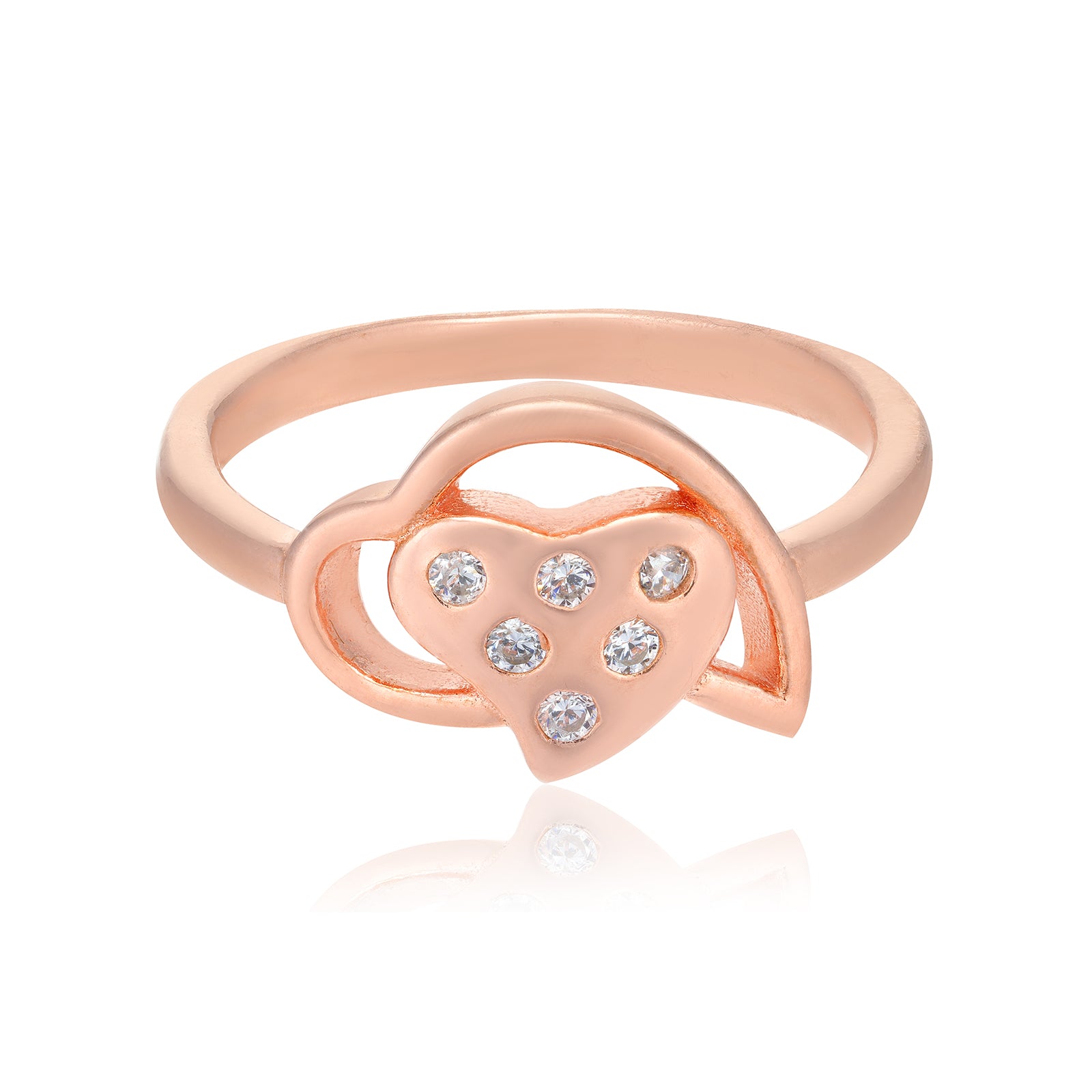 Dual Heart Rose Gold Plated Combination Ring