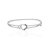 Dual Hearts Rhodium Plated Mother Of Pearl Kada