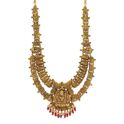 Dual Layered Divine Lakshmi 925 Gold Plated Haram