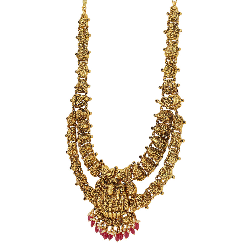 Dual Layered Divine Lakshmi 925 Gold Plated Haram