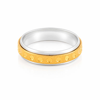 Dual Tone 925 Sterling Silver Spinner Band Ring