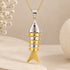 Dual Tone Articulated Fish Sterling Silver Pendant